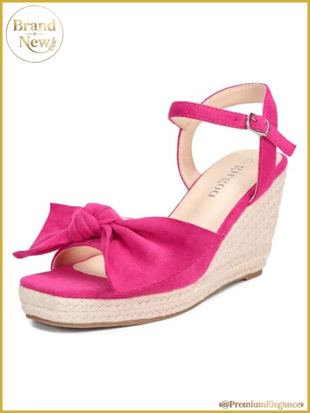Women's Espadrille Wedge Sandals Open Toe Bow Platform Ankle Strap
